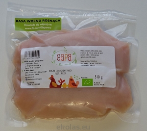  FILET Z PIERSI KURCZAKA RASY WOLNOROSNĄCEJ BIO (około 0,65 kg) - GAPA